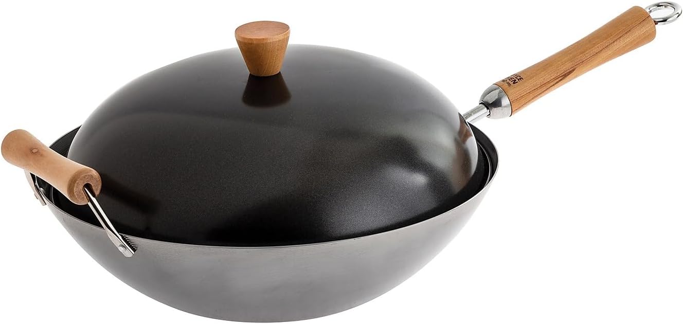 Classic Carbon Steel Wok Set (4-Piece)